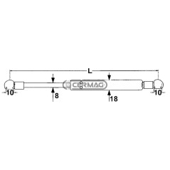 Fuerza del resorte de gas 180 N Longitud mín./máx. 320 - 536 mm 64699 STABILUS
