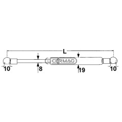 Molla a gas Forza 450 N Lunghezza min/max 211 - 323 mm 65046 STABILUS