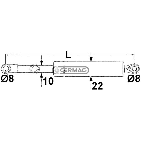 Molla a gas Forza 985 N Lunghezza min/max 255 - 430 mm 63382 MadeinItaly