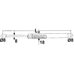 Molla a gas Forza 250 N Lunghezza min/max 190 - 310 mm 63386 MadeinItaly