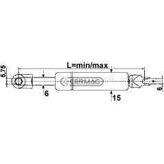 Molla a gas Forza 120 N Lunghezza min/max 169 - 224 mm 64706 STABILUS