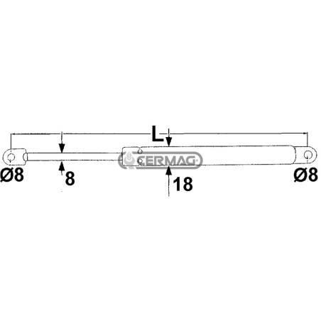 Molla a gas Forza 450 N Lunghezza min/max 203 - 323 mm 64939