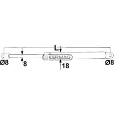 Molla a gas Forza 700 N Lunghezza min/max 203 - 323 mm 64940 | NewgardenAgri.com