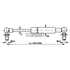 Molla a gas Forza 100 N Lunghezza min/max 240 - 340 mm 64677 STABILUS