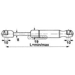 Ressort à gaz Force 800 N Longueur min/max 360 - 540 mm 64679 STABILUS