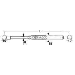 Ressort à gaz Force 350 N Longueur min/max 174 - 245 mm 64680 STABILUS