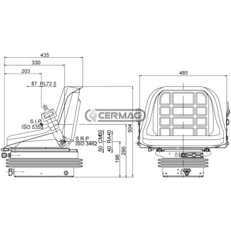 Asiento GT50 con suspensión mecánica M200 65011 COBO