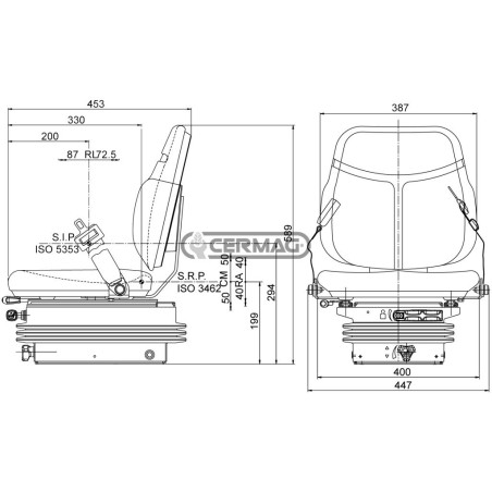 Asiento SC74 con suspensión neumática M97 65001 COBO