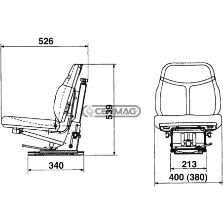 Asiento SC74 con suspensión vertical M20 62407 COBO