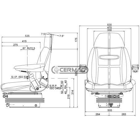 Asiento SC95 con suspensión de fuelle mecánico M200 (Homologado) 64988 COBO