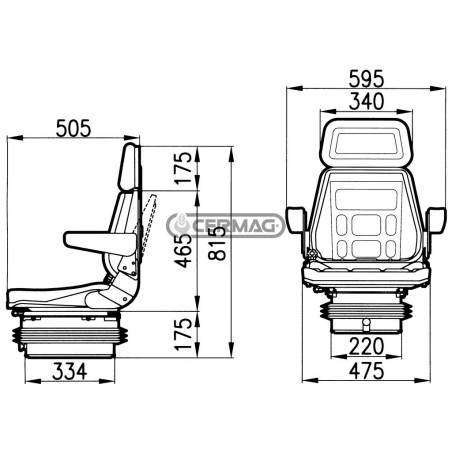 ASIENTO DE TRACTOR CON SUSPENSIÓN NEUMÁTICA SC95 (HOMOLOGADO) 62735 COBO