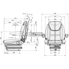 Asiento MAXI con suspensión mecánica pequeña M200 homologado 63006 COBO