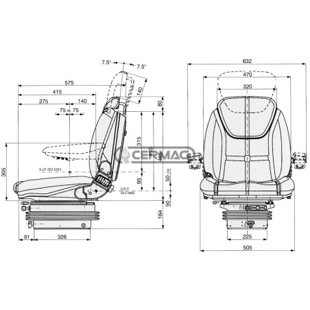Asiento MAXI con suspensión mecánica pequeña M200 homologado 63006 COBO