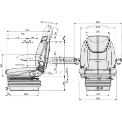 Sedile MAXI con molleggio pneumatico grande M98 omologato 63009 COBO