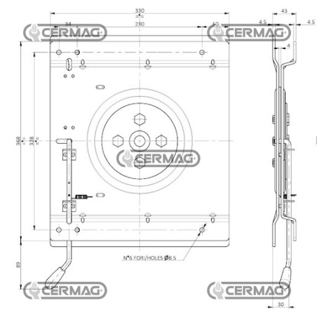 PLACA GIRATORIA PARA RESORTES DE FUELLE COBO 62332