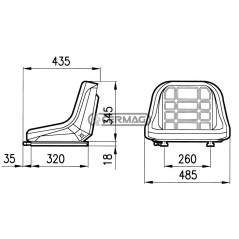 Soporte de asiento GT50 con guías y sin reposabrazos 62329 COBO