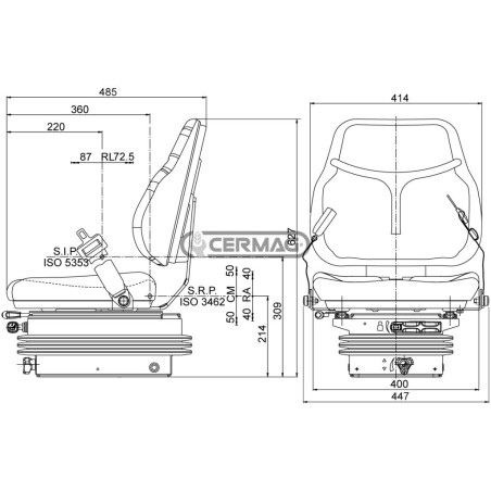 Asiento SC84 con suspensión mecánica M200 65003 COBO