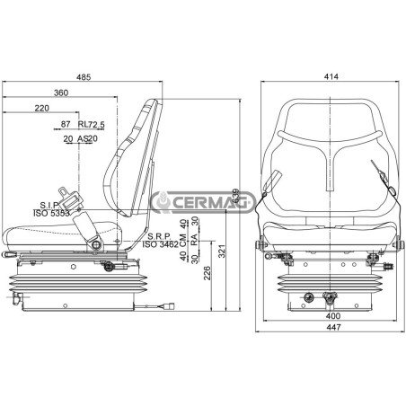 Sedile SC84 con molleggio pneumatico M97 65004 COBO