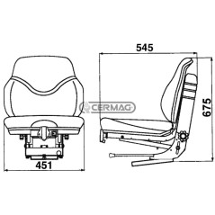 SEDILE A BASE INCLINATA SC88 CON MOLLEGGIO M30 IN SKAY (OMOLOGATO) 63650 COBO