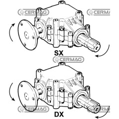 Winkelgruppe mit Flansch ohne Rolle, Linksdrehung 61583