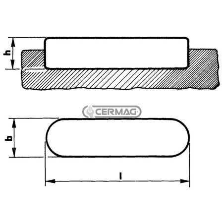 Linguetta ad incastro b x h x l 8 x 7 x 80 mm 61464
