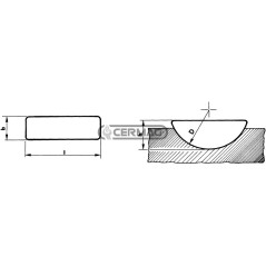 Pestaña americana b x h 3 x 3,7 mm l 9,66 mm 61485