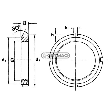 Threaded locking ring G M 65x2 61517