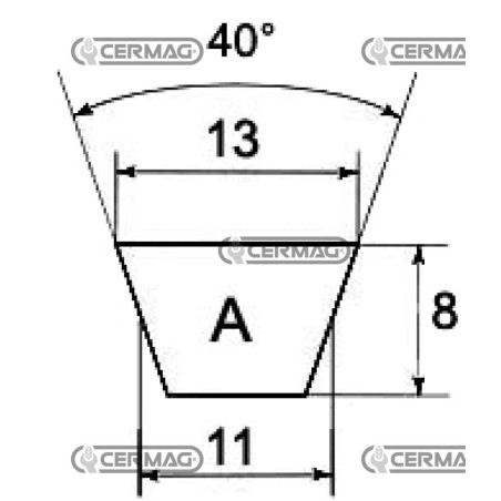 Cinghia trapezoidale A Sezione A22 64053 Continental