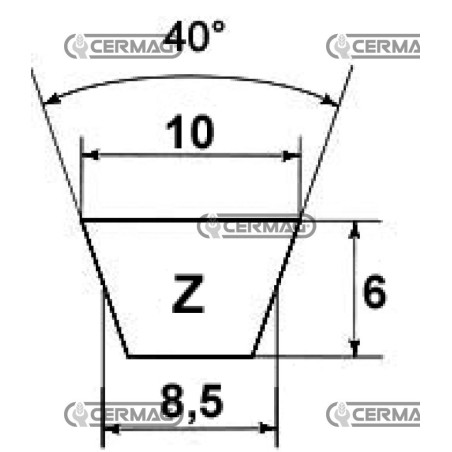 Cinghia trapezoidale sezione Z Tipo Z35 65626 Continental