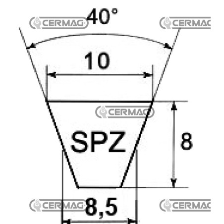 SPZ Sección Correa trapezoidal SPZ1537 64256 Continental