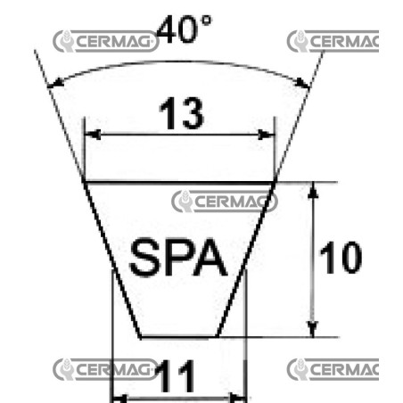 Sección de correa trapezoidal SPA SPA1800 64284 Continental