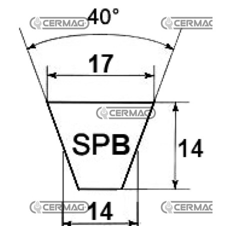 Sección de correa trapezoidal SPB1800 64301 Continental