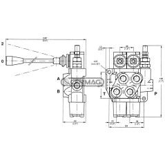 2-lever distributor, 3/8" gas connections, DE circuit - DE 81570 Bondioli &amp- pavesi