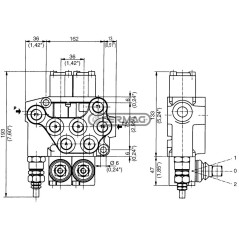 4-lever distributor prepared for CARRY OVER 3/8" Gas connections DE - DE - DE - DE circuit 80011 Bondioli &amp- pavesi