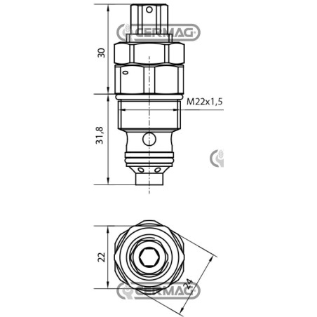 Soupape de pression maximale et de choc sur les ports « A » et « B » 83939 AMI hydraulique