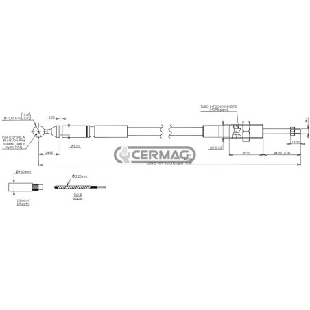 CAVI CON TERMINALE A SFERA - 1750 MM 83443