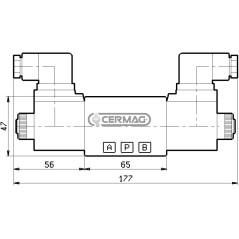 Elettrovalvola CETOP 3 media portata - 12 V - 2 bobine 82040