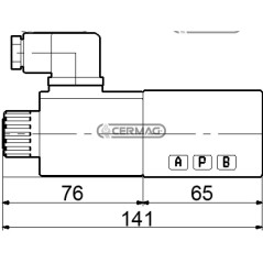 Elettrovalvola CETOP 3 alta portata - 12 V - 1 bobina 82047