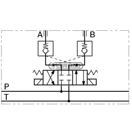 Sección BERNINI con válvula de bloqueo ON-OFF de 12 V, modelo 84211, del grupo Rexroth Bosch.
