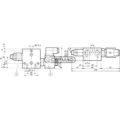 Cabezal de admisión con válvula de alivio de presión y VEI (sin incluir VEI de escape) - 40÷180 bar 83803 Rexroth Bosch Group