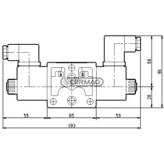 Elemento singolo elettrodistributore - 12V ON-OFF - CENTRO APERTO 82098 Rexroth bosch group