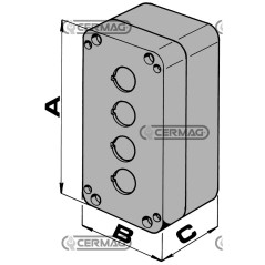 CAJAS VACÍAS PARA PANEL DE BOTONES DE 2 ORIFICIOS 81999