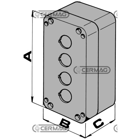 CAJAS VACÍAS PARA PANEL DE BOTONES DE 2 ORIFICIOS 81999