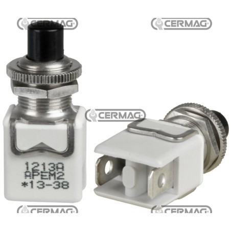 Botón unipolar negro para joystick con 2 fastons 6.3 Tipo ON - OFF Inestable 36910 | NewgardenAgri.com
