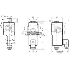 3-way solenoid valve (selector) series VS81 VS82 Connection 1/2" Gas Voltage 12 V 82125 Rexroth bosch group