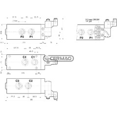 6-Wege-Magnetventil (Wahlschalter) Serie VS400, 1"-Anschluss, Pilotgas, Spannung 12 V, 81607, Rexroth Bosch Gruppe