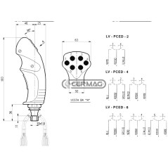 Palanca de control ergonómica de 2 botones 82143