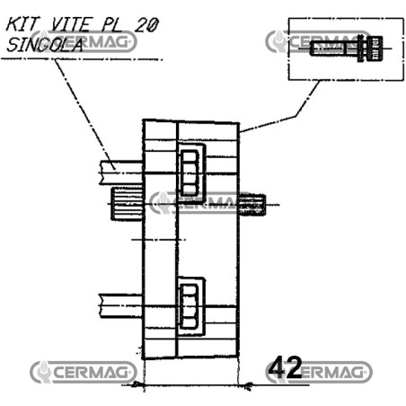 Assembly kit between PLP20 and PLP10 pumps 83799 Casappa