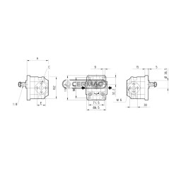 Bomba de hierro fundido CASAPPA KP20, desplazamiento de 8 cm³, rotación a la derecha, 83875 Casappa