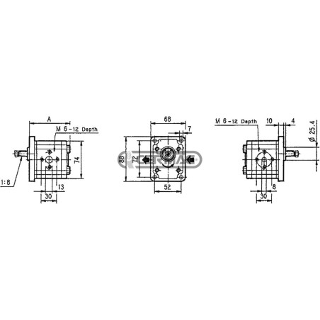 Bomba hidráulica GRUPO 1 para BCS Desplazamiento 10 cm³ Rotación derecha 84134 Casappa